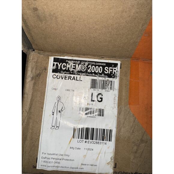 DuPont TYCHEM 2000 SFR Sz L Hazardous Chemical Protective Coveralls Lot Of 2 New - Picture 4 of 8